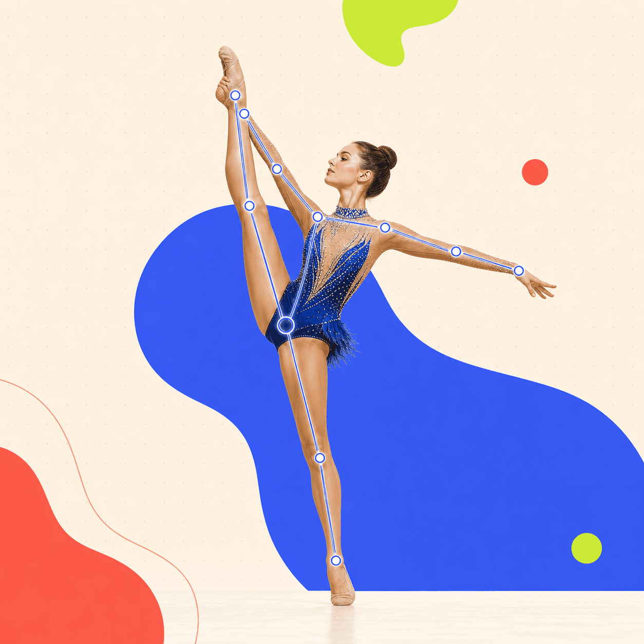 Gymnaste analysée par RythmiTrack pendant un exercice d’équilibre
